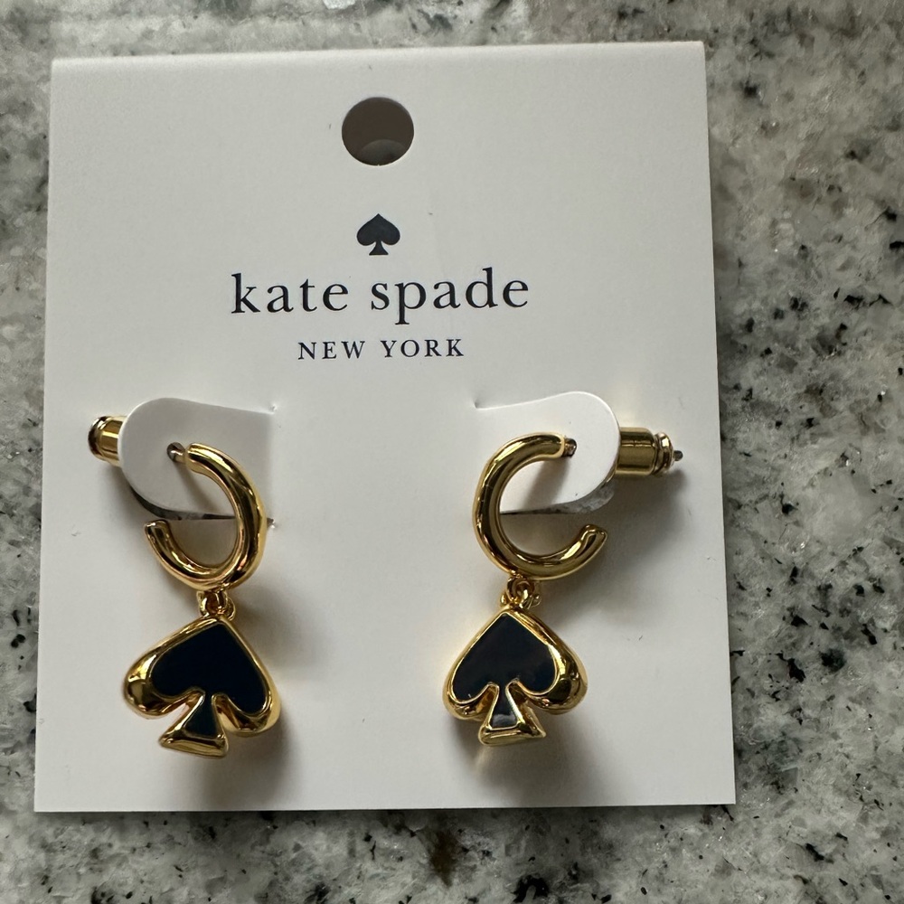 Kate Spade Everyday Spade Gold and Black Earrings